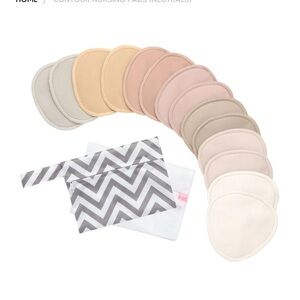Keababies Nursing Pads Neutral Color Set with Chevron Bag